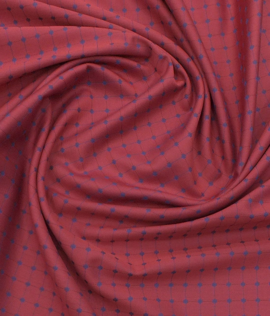 Soktas Men's Red Giza Cotton Dobby Weave Shirt Fabric