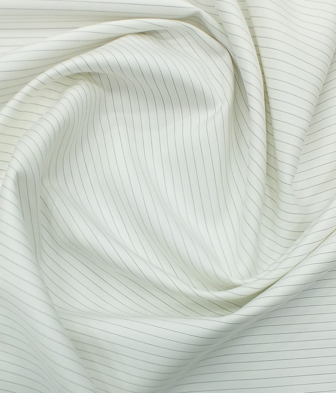 Soktas Men's White & Grey Striped 70's Supima Cotton Shirt Fabric