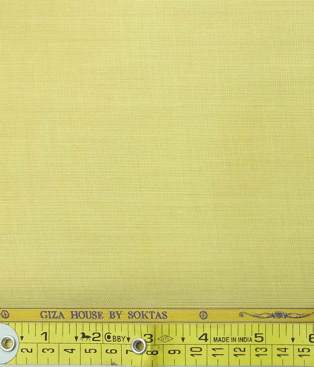 Soktas Men's Blonde Yellow 120's Giza Cotton Pinpoint Oxford Shirt Fabric