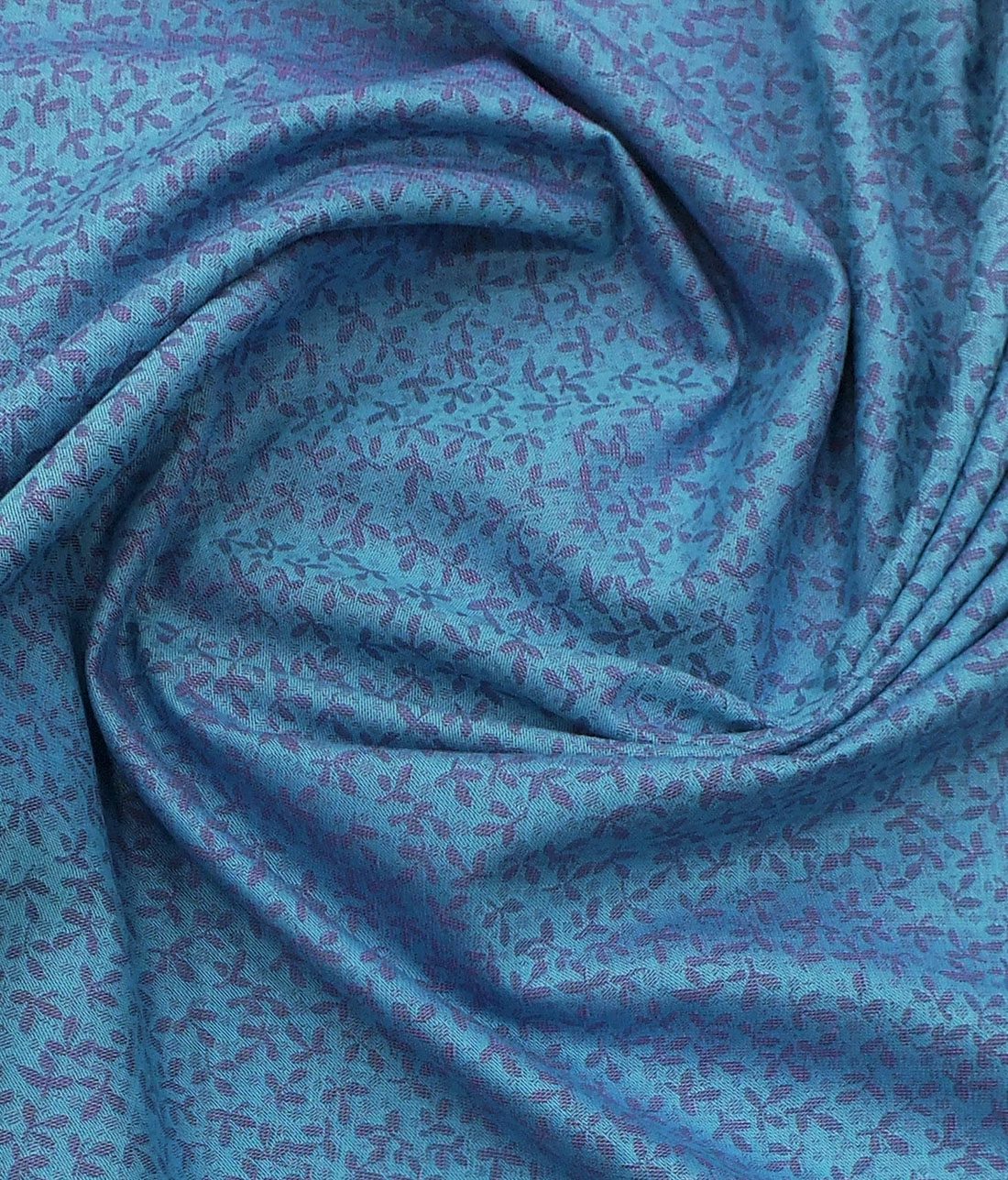 Soktas Men's Firozi & Blue Giza Cotton Floral Jacquard Weave Shirt Fabric
