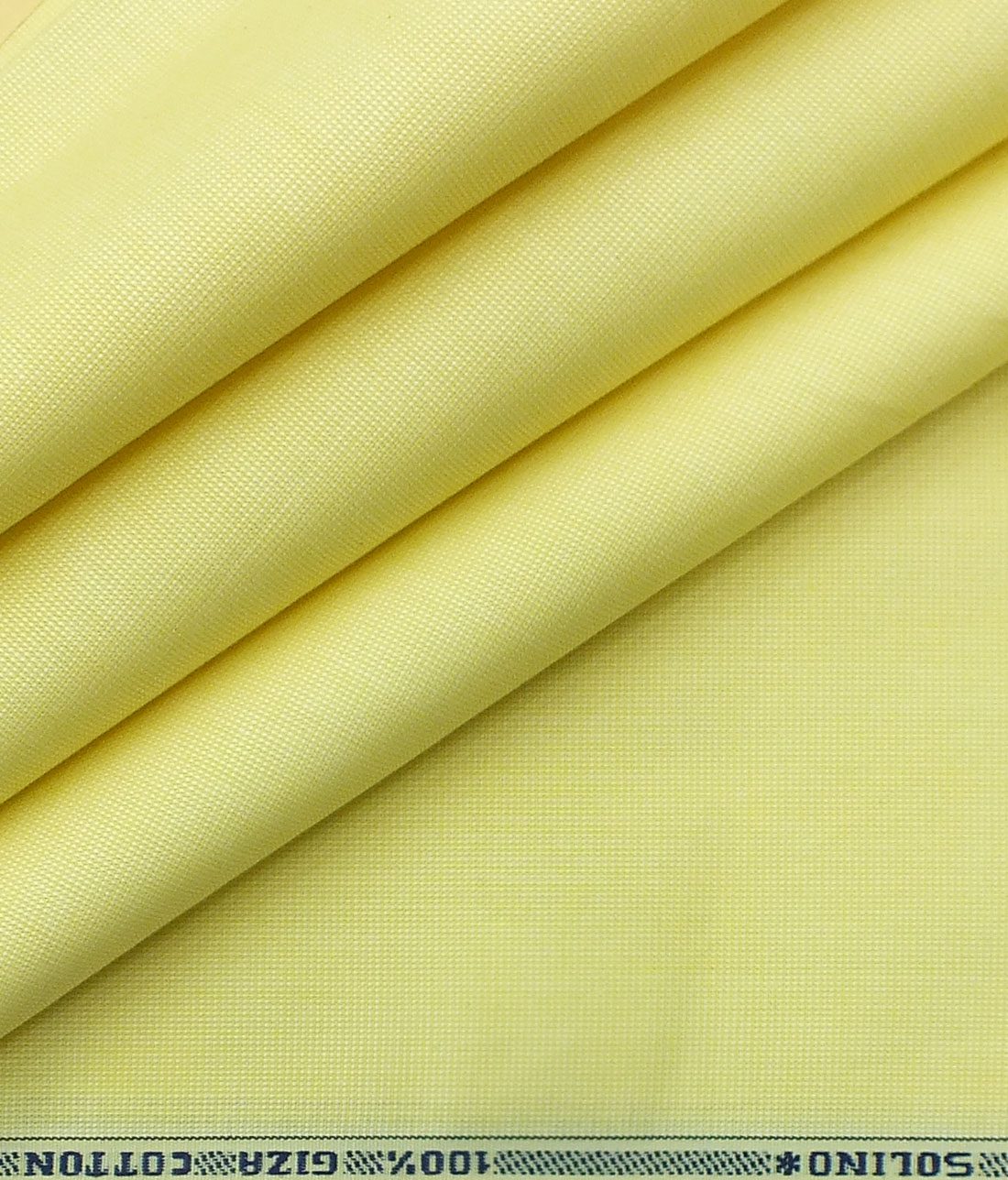 Solino Men's Lemon Yellow Giza Cotton Oxford Weave Shirt Fabric