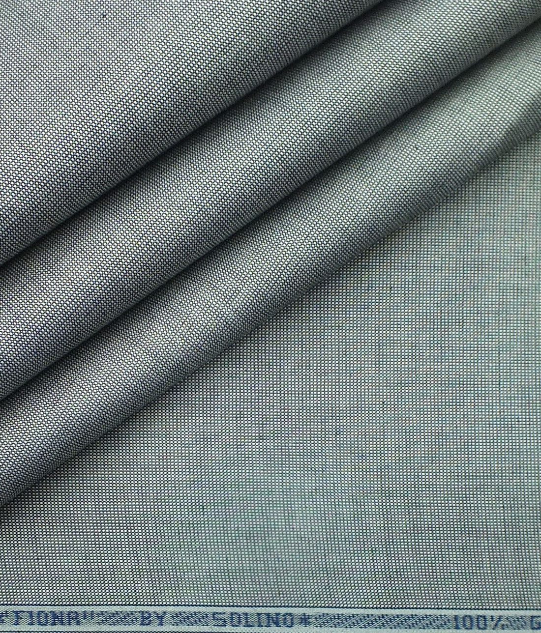 Solino Men's Silver Grey Giza Cotton Oxford Weave Shirt Fabric