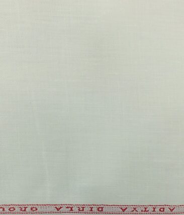 Linen Club White 100% Pure Linen Self Design Unstitched Trouser Fabric