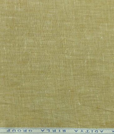 Linen Club Biscotti Beige 100% Pure Linen Self Design Unstitched Trouser Fabric
