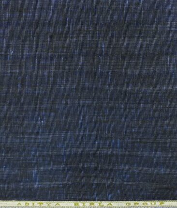 Linen Club Dark Royal Blue 100% Pure Linen Structured Unstitched Trouser Fabric