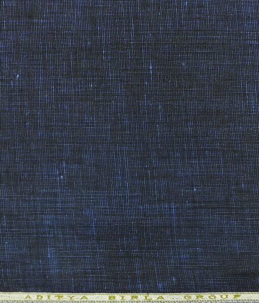 Linen Club Dark Royal Blue 100% Pure Linen Structured Unstitched Trouser Fabric
