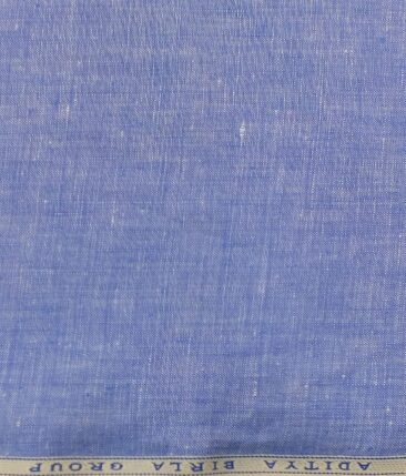 Linen Club Light Sky Blue 100% Pure Linen Self Design Unstitched Trouser Fabric