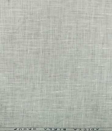 Linen Club Light Oyster Beige 100% Pure Linen Self Design Unstitched Trouser Fabric