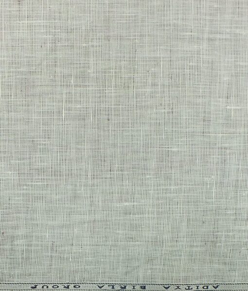 Linen Club Light Oyster Beige 100% Pure Linen Self Design Unstitched Trouser Fabric