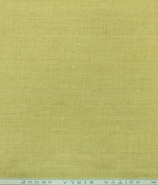 Linen Club Macaroon Beige 100% Pure Linen Self Design Unstitched Trouser Fabric