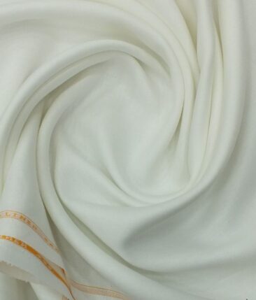 Linen Club Pure White 100% Pure Linen Self Design Unstitched Trouser Fabric