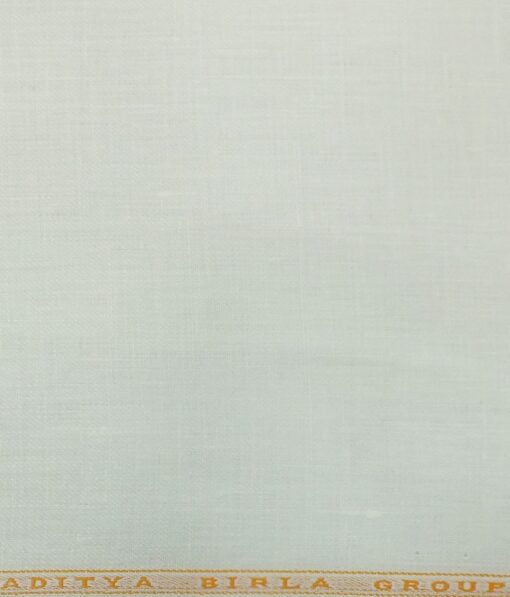 Linen Club Pure White 100% Pure Linen Self Design Unstitched Trouser Fabric