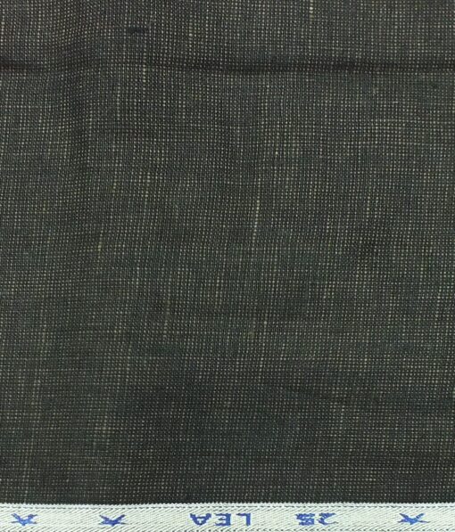 Arvind Dark Brownish Green 100% Pure Linen 25 LEA Structured Unstitched Trouser Fabric