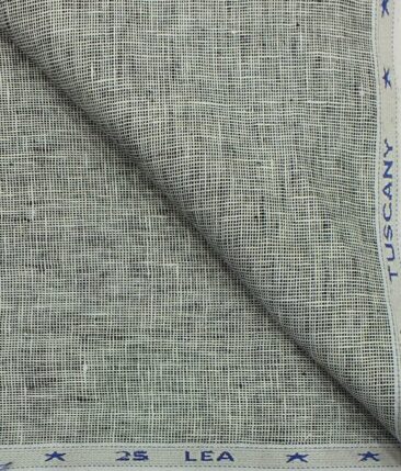 Arvind Light Grey 100% Pure Linen 25 LEA Structured Unstitched Trouser Fabric