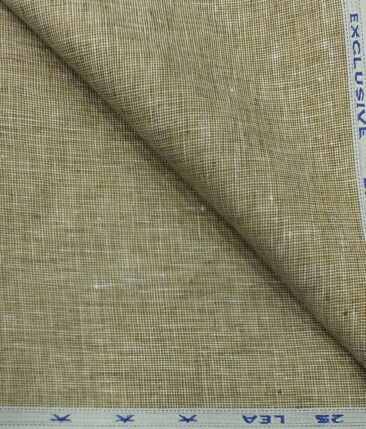 Arvind Butter Sand Beige 100% Pure Linen 25 LEA Structured Unstitched Trouser Fabric