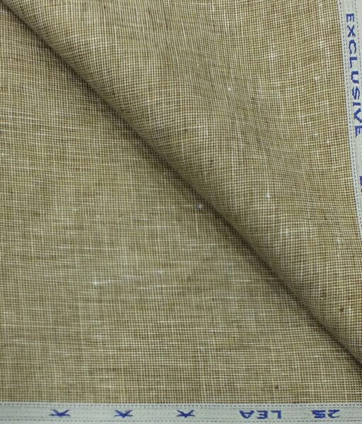 Arvind Butter Sand Beige 100% Pure Linen 25 LEA Structured Unstitched Trouser Fabric