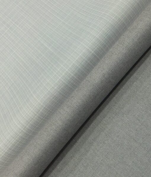 Raymond Light Worsted Grey Trouser Fabric With Exquisite Light Grey Self Design Shirt Fabric (Unstitched)