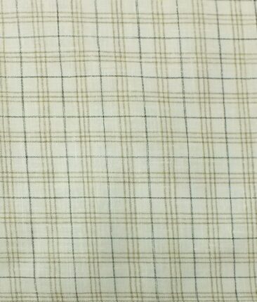 Raymond Medium Brown Structured Trouser Fabric With Exquisite Khadi Look Cream Checks Shirt Fabric (Unstitched)