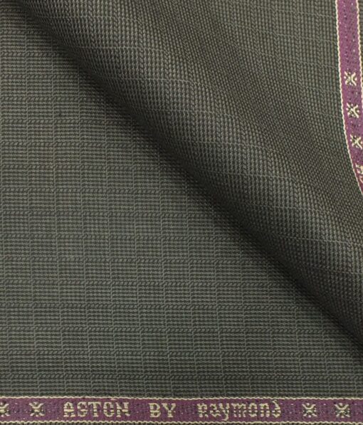 Raymond Medium Brown Structured Trouser Fabric With Exquisite Khadi Look Cream Checks Shirt Fabric (Unstitched)