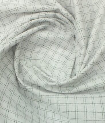 Raymond Dark Worsted Grey Trouser Fabric With Exquisite Khadi Look White Checks Shirt Fabric (Unstitched)