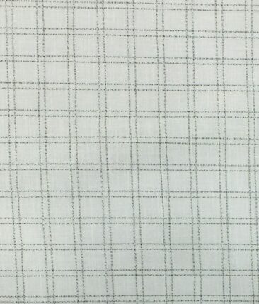 Raymond Dark Worsted Grey Trouser Fabric With Exquisite Khadi Look White Checks Shirt Fabric (Unstitched)