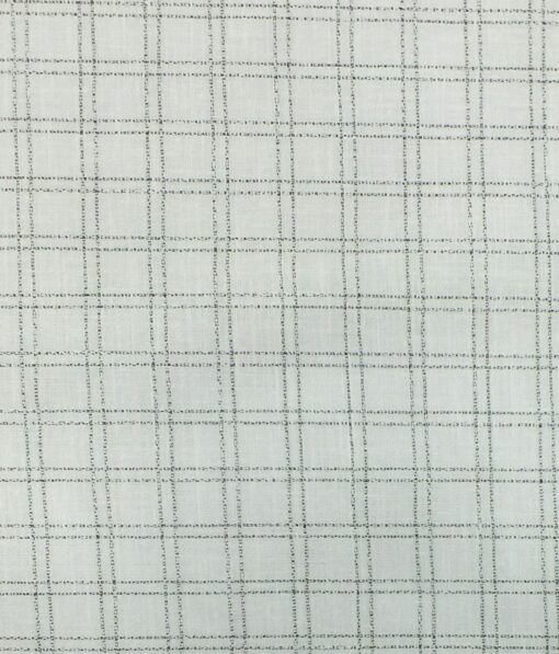 Raymond Dark Worsted Grey Trouser Fabric With Exquisite Khadi Look White Checks Shirt Fabric (Unstitched)