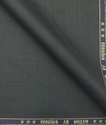 Raymond Dark Greenish Grey Self Check Trouser Fabric With Exquisite Light Grey Striped Shirt Fabric (Unstitched)
