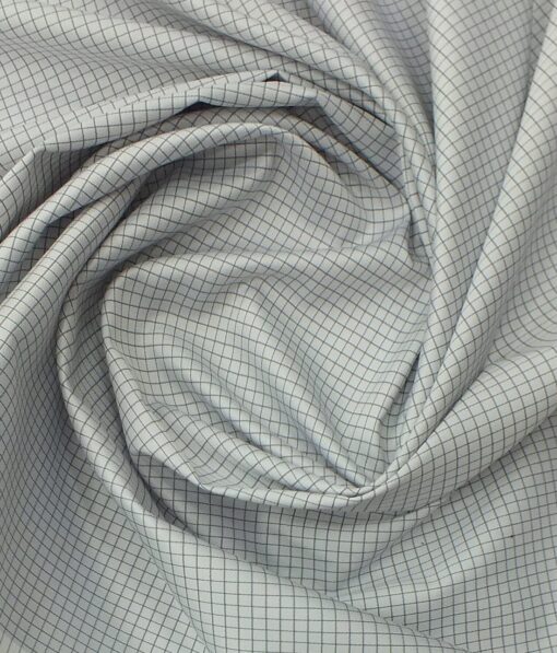 Raymond Dark Grey Structured Trouser Fabric With Exquisite Light Grey Checks Shirt Fabric (Unstitched)