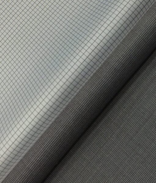 Raymond Dark Grey Structured Trouser Fabric With Exquisite Light Grey Checks Shirt Fabric (Unstitched)