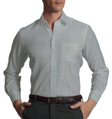 Raymond Dark Grey Broad Self Checks Trouser Fabric With Exquisite Light Grey Checks Shirt Fabric (Unstitched)