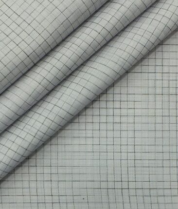 Raymond Dark Grey Broad Self Checks Trouser Fabric With Exquisite Light Grey Checks Shirt Fabric (Unstitched)