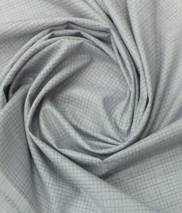 Raymond Dark Grey Broad Self Checks Trouser Fabric With Exquisite Light Grey Checks Shirt Fabric (Unstitched)