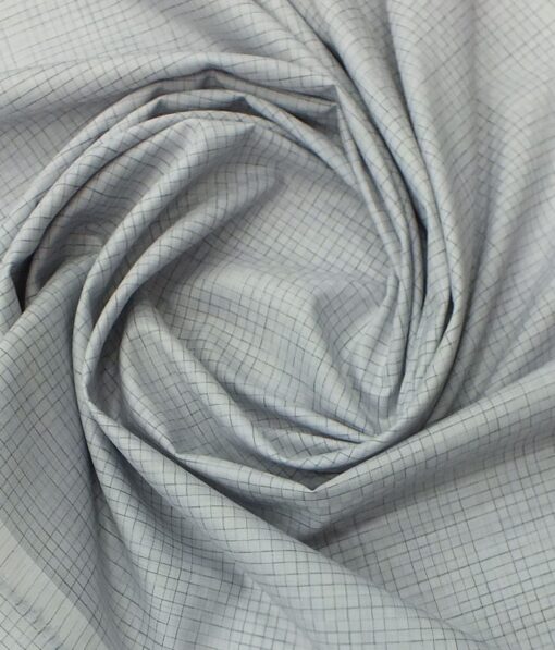 Raymond Dark Grey Broad Self Checks Trouser Fabric With Exquisite Light Grey Checks Shirt Fabric (Unstitched)