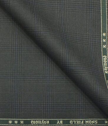 Raymond Dark Grey Broad Self Checks Trouser Fabric With Exquisite Light Grey Checks Shirt Fabric (Unstitched)