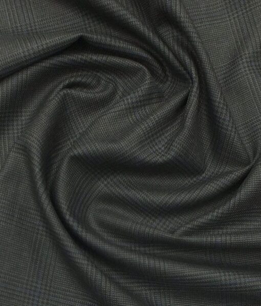 Raymond Dark Grey Broad Self Checks Trouser Fabric With Exquisite Light Grey Checks Shirt Fabric (Unstitched)