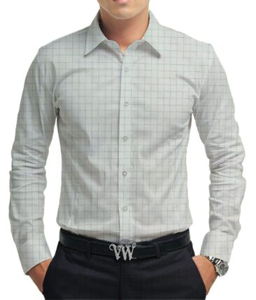 Raymond Dark Blue Self Design Trouser Fabric With Exquisite White Checks Shirt Fabric (Unstitched)
