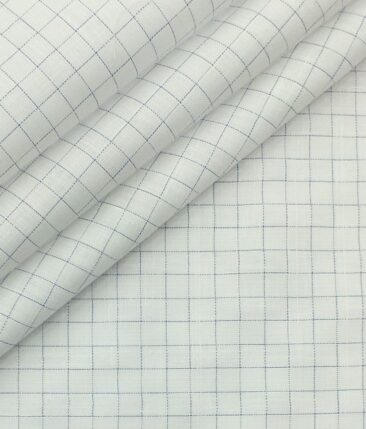 Raymond Dark Blue Self Design Trouser Fabric With Exquisite White Checks Shirt Fabric (Unstitched)