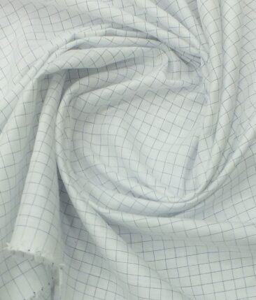 Raymond Dark Blue Self Design Trouser Fabric With Exquisite White Checks Shirt Fabric (Unstitched)