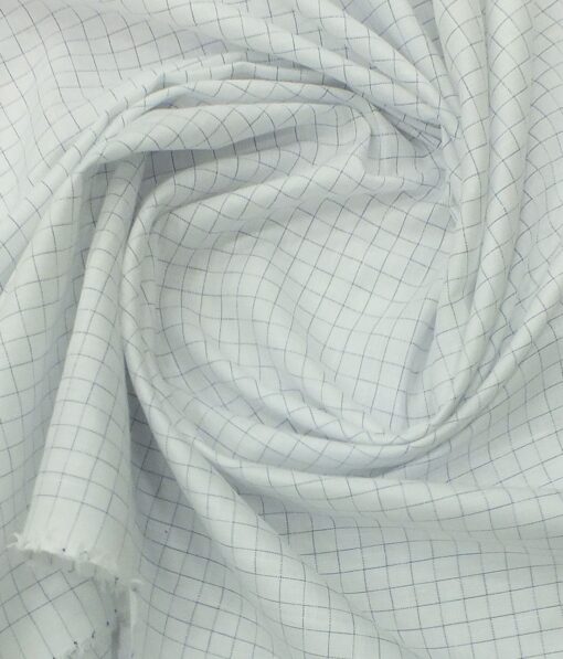 Raymond Dark Blue Self Design Trouser Fabric With Exquisite White Checks Shirt Fabric (Unstitched)
