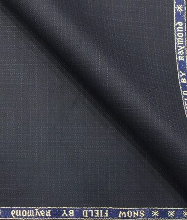 Raymond Dark Blue Self Design Trouser Fabric With Exquisite White Checks Shirt Fabric (Unstitched)