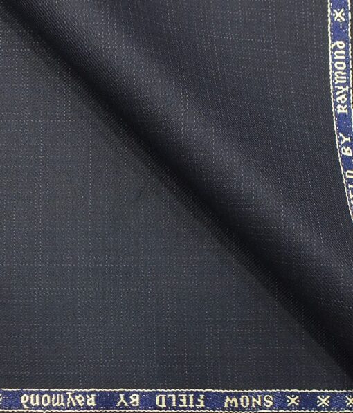 Raymond Dark Blue Self Design Trouser Fabric With Exquisite White Checks Shirt Fabric (Unstitched)
