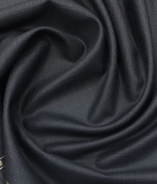 Raymond Dark Blue Self Design Trouser Fabric With Exquisite White Checks Shirt Fabric (Unstitched)