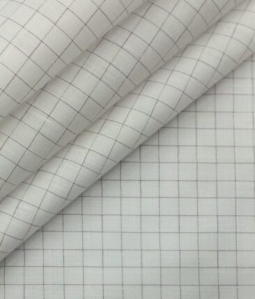 Raymond Dark Brown Self Checks Trouser Fabric With Exquisite White Checks Shirt Fabric (Unstitched)