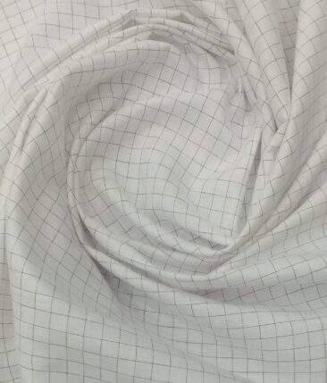 Raymond Dark Brown Self Checks Trouser Fabric With Exquisite White Checks Shirt Fabric (Unstitched)