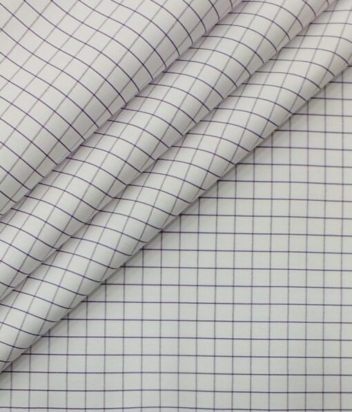 Raymond Dark Purple Self Check Trouser Fabric With Exquisite White base Purple Checks Shirt Fabric (Unstitched)