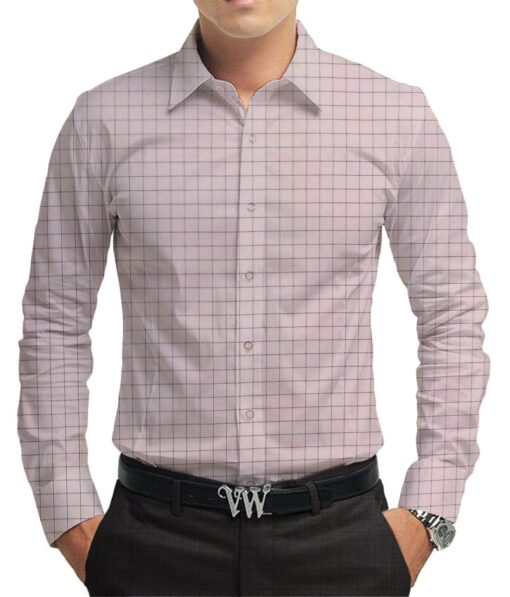 Raymond Dark Purple Self Design Trouser Fabric With Exquisite Light Pink Checks Shirt Fabric (Unstitched)