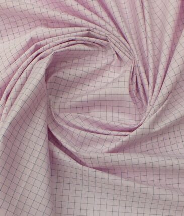 Raymond Dark Purple Self Design Trouser Fabric With Exquisite Light Pink Checks Shirt Fabric (Unstitched)