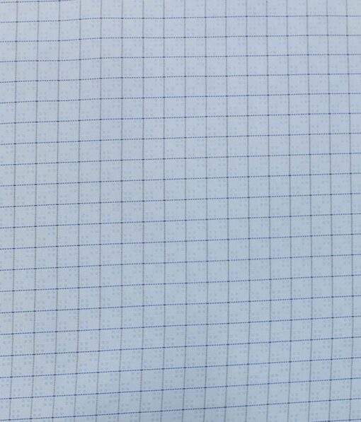 Raymond Dark Navy Blue Self Design Trouser Fabric With Exquisite Sky Blue Checks Shirt Fabric (Unstitched)