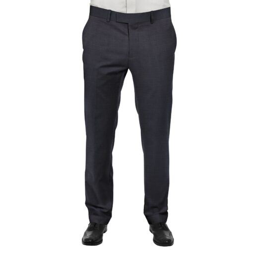 Raymond Dark Navy Blue Self Design Trouser Fabric With Exquisite Sky Blue Checks Shirt Fabric (Unstitched)