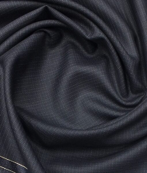 Raymond Dark Navy Blue Self Design Trouser Fabric With Exquisite Sky Blue Checks Shirt Fabric (Unstitched)